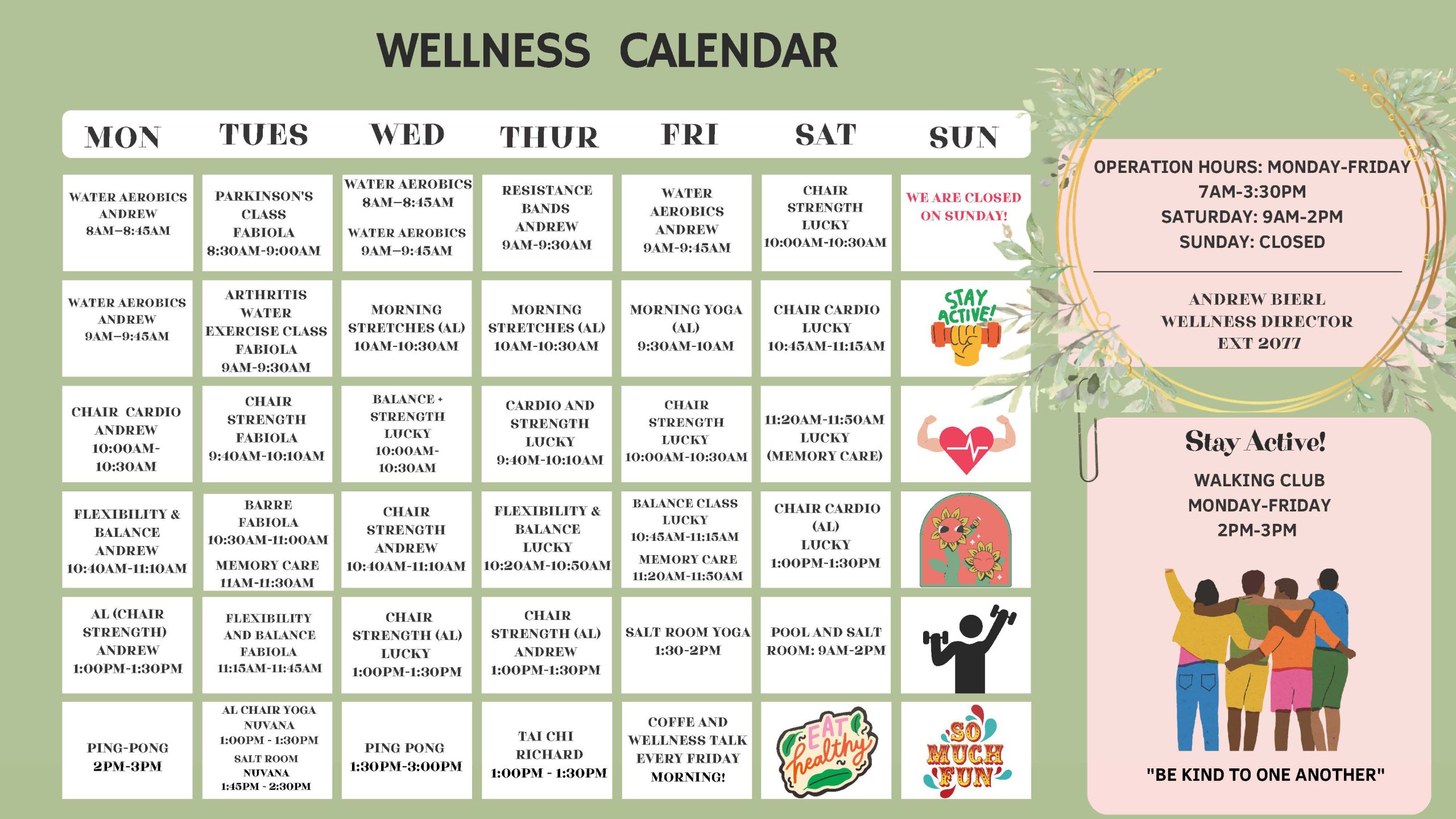 laurel parc wellness center calendar