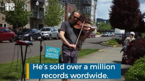 World-renowned rock violinist plays free music at Laurel Parc Senior Living in Portland Oregon